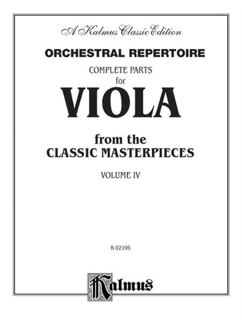 comp. Parts Viola from Classic Masterpieces IV
